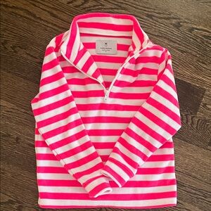 Dudley Stephens Girls Pink and White Stripe Fleece Pullover
